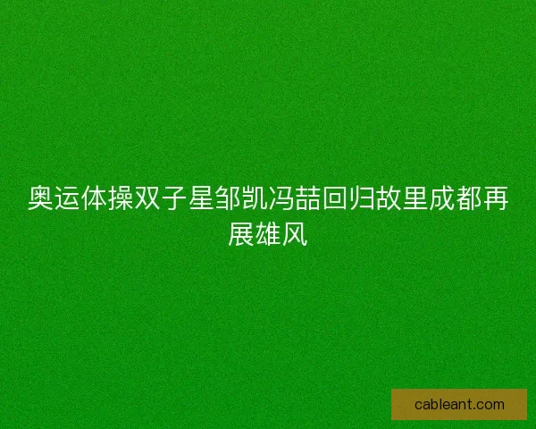 奥运体操双子星邹凯冯喆回归故里成都再展雄风